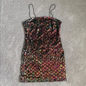 Iridescent Sequin Mini Dress